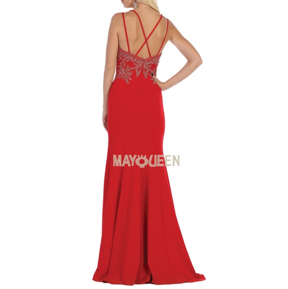 Double strapped fitted embellished evening dress - Picture 4 of 7